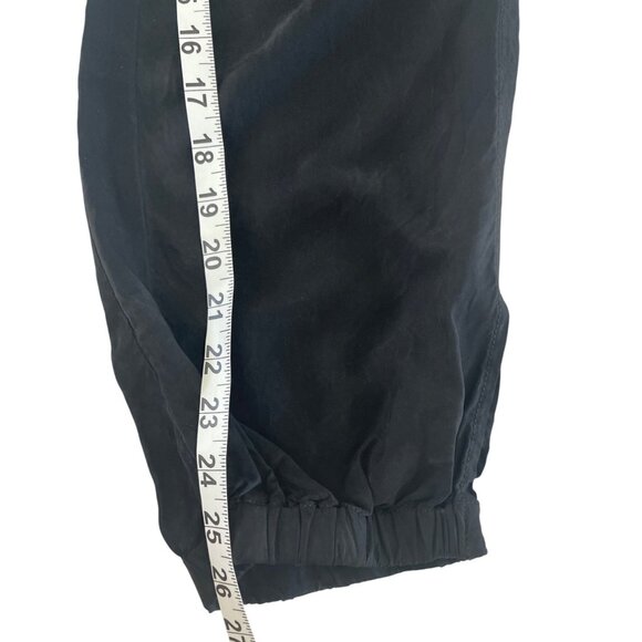 Marrakech Teri Tie Waist Cupro Silk Jogger‎ Pants Black Snap Cuffs Size 29 Chic - Picture 4 of 14